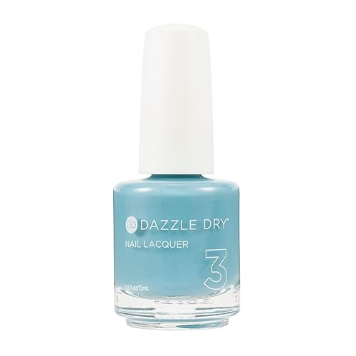 Dazzle Dry Nail Lacquer (Step 3) - Spearmint Tea - A turquoise crème. Full coverage cream. (0.5 fl oz) Beauty & Personal Care Dazzle Dry