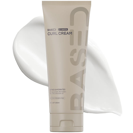 BASED Curl Cream for Men, Curl Defining Cream for Curly Hair, No Harsh Chemicals or Artificial Fragrance, Medium Hold, Hydrates & Nourishes Beauty & Personal Care BASED BODYWORKS