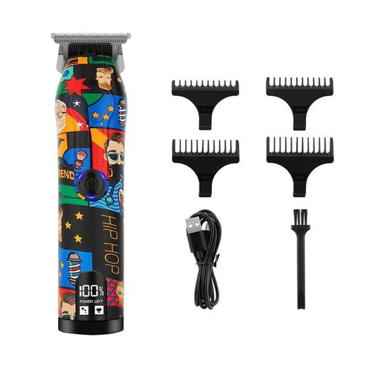 EWKYLSEM Razors Graffiti Print Professional Electric Haircut Machine for Men, T-Shaped Cutter Head Clipper Hair?USB Charging Hair Trimmer(Full Beauty and Personal Care EWKYLSEM