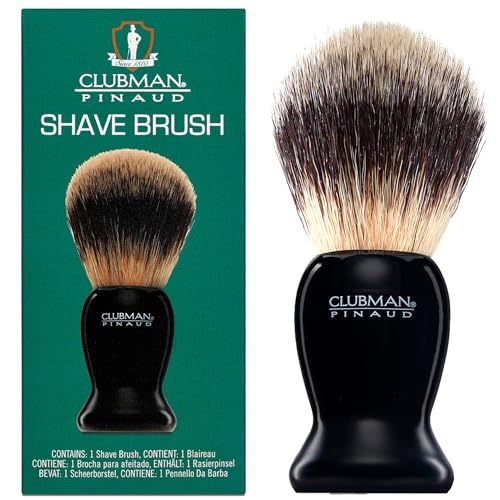 Clubman Pinaud Shave Brush - Classic Shaving Brush for Men, Soft Bristles, Ideal for Lathering Shaving Soap, Black Handle, 1 Pack Beauty and Personal Care Clubman