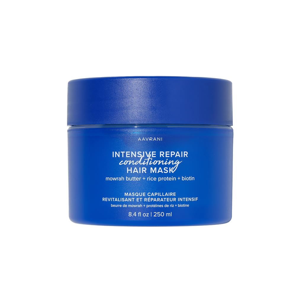 AAVRANI Intensive Repair Conditioning Hair Mask - Mask for Dry, Damaged Hair - with Biotin, Rice Protein, & Mowrah Butter to Repair - Vegan - 8.4 Oz Beauty & Personal Care AAVRANI