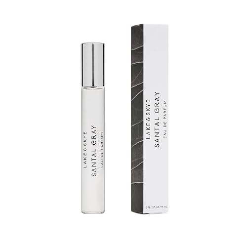 Lake & Skye Santal Gray Eau de Parfum Travel Spray, Long Lasting Fragrance, 0.5 fl oz (15 ml) - Santal, Cardamom, Sandalwood, Earthy, Musk, Vegan Beauty & Personal Care Lake & Skye