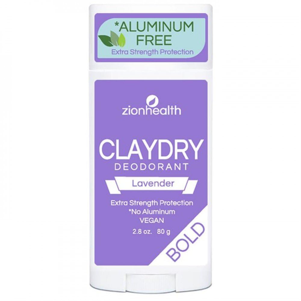 ClayDry Bold Lavender Vegan Deodorant Zion Health 2.8 oz Stick Beauty and Personal Care Zion Health