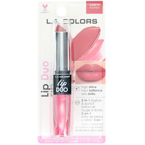 L.A. COLORS Lipgloss & Lipstick Duo, C62214 Flushed, 0.12 Oz Beauty & Personal Care L.A. COLORS