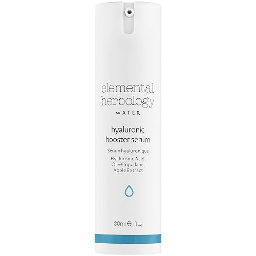Elemental Herbology Hyaluronic Booster Serum 1.0 fl oz- Intense Hydration Serum with Hyaluronic Acid, Olive Squalane & Apple Extract - Plumps Fine Beauty & Personal Care Elemental Herbology