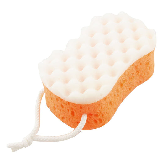 Ruilogod Soft Sponge Bath Shower Pouf Loop Scrubber Orange White (id: ca7 37f 064 4f8 b01 Beauty and Personal Care Ruilogod