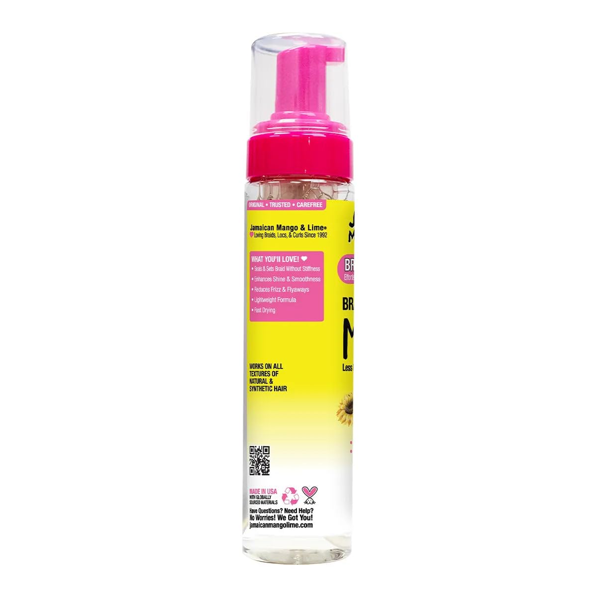 Jamaican Mango & Lime Braids Your Way Braid & Setting Mousse - Styling Mousse for Braids, Locs & Twists - Long-Lasting Hold, Frizz Control & Shine Beauty & Personal Care Jamaican Mango & Lime