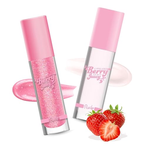 RUDE Cosmetics Berry Juicy Lip Gloss Duo, High Shine Lip Glosses Set, Moisturizing & Hydrating Lipgloss, Ideal for Day & Night Makeup Looks, Pure & Beauty & Personal Care RUDE