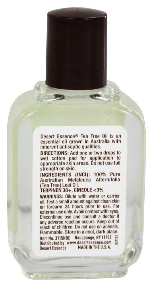 Desert Essence 100% Australian Tea Tree Oil Therapeutic Grade Essential Oil - Skin Cleansing, Clarifying, Soothing - Refreshing Air - Skin Care, Hair Beauty & Personal Care Desert Essence
