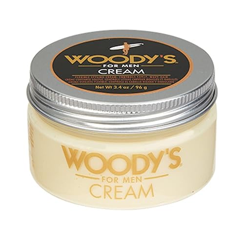 Woody's Styling Cream for Men, Controls Curly/Wavy Hair, Water-Soluble Mild Hold, Healthy Shine, 3.4 oz Beauty & Personal Care Woody's