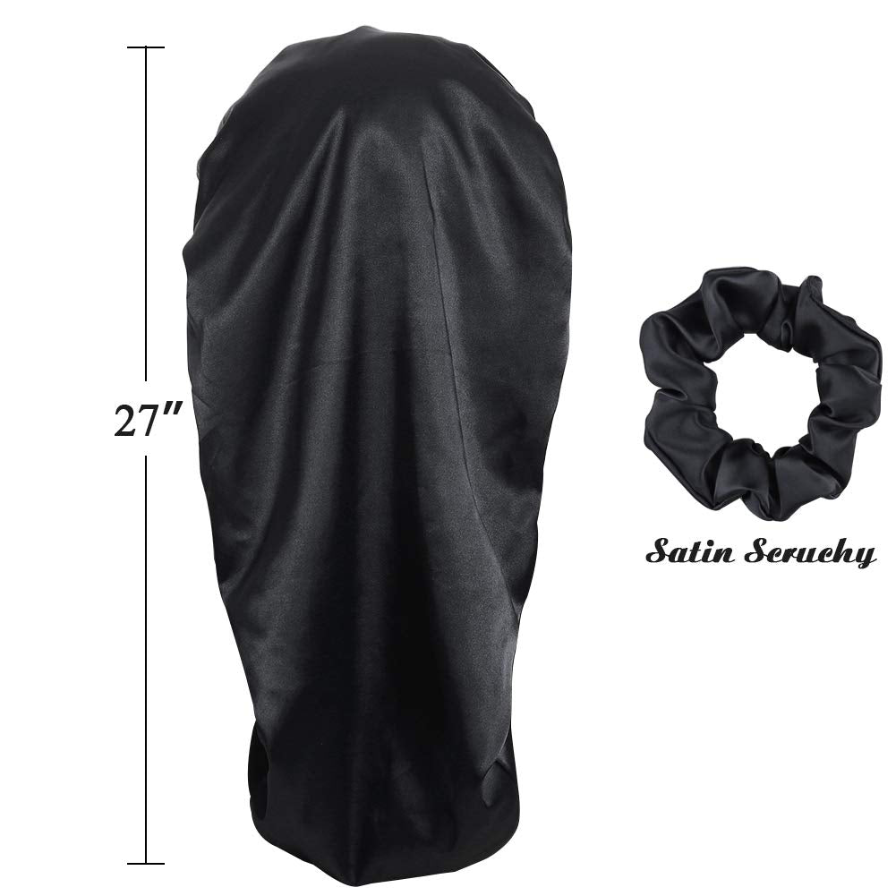 Long Braids Satin Bonnet Jumbo Sleep Cap to Protect Hair Black Beauty and Personal Care Awefeel