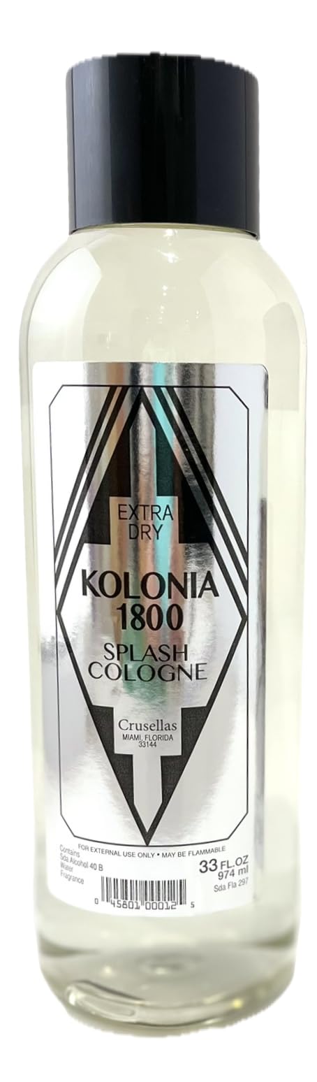 Crusellas Legitima Kolonia 1800 Natural Extra Dry Splash Cologne (33 Fl. Oz.) Beauty & Personal Care Crusellas