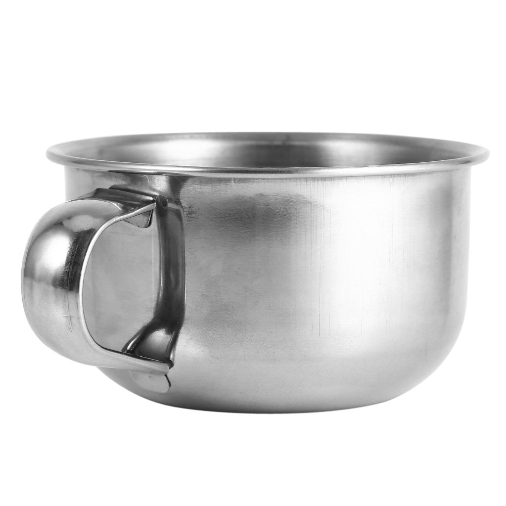 Yosoo Stainless Steel Shaving Soap Mug Bowl Cup, Stylish with Convenient Handle for Traditional Shaving Men Shaving Bowl Stainless Steel Shaving Mug Beauty and Personal Care Yosoo