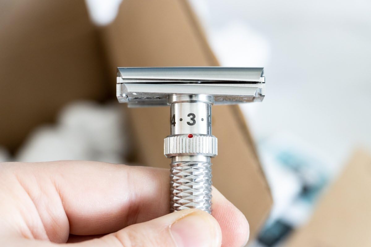 Rex Supply Co. Konsul Adjustable Slant Safety Razor - Stainless Steel Double Edge Razor with Diamond Grip - Customizable Shaving Precision - Made in Beauty and Personal Care Rex Supply Company