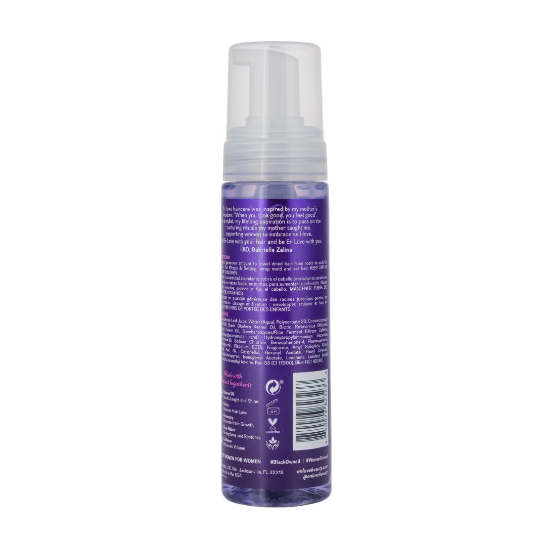 én Love Strength & Length Extra Hold Foaming Mousse - With Organic Batana Oil, Rosemary & Caffeine - Defines Curls, Sets Wraps, Braids, Twists & Locs Beauty & Personal Care én Love