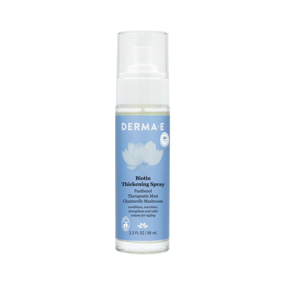Derma E Biotin Thickening Spray - Volumizing Protein-Enriched Texturizer for Fine Hair with Panthenol, Therapeutic Mint and Chanterelle Mushroom, 3.3 Beauty & Personal Care Derma E