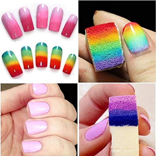Art&Beauty 12Pcs Gradient Shaped Nails Soft Sponges for Color Fade Manicure Nail Art Tools Beauty & Personal Care Art&Beauty