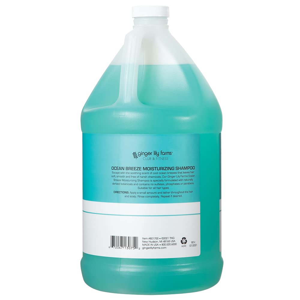 Ginger Lily Farms Club & Fitness Shampoo, 128oz, Ocean Breeze