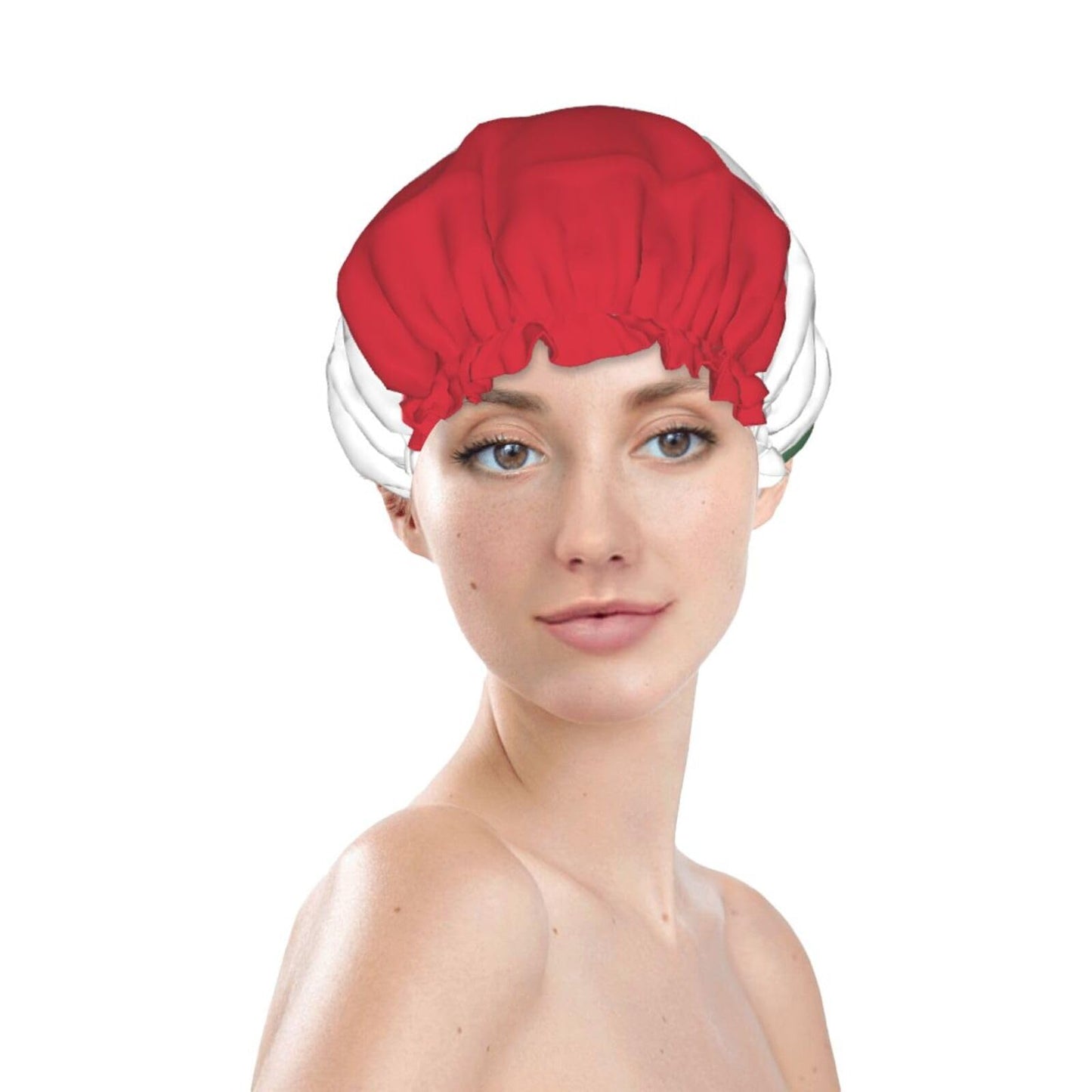 Hungary Flag Prints Shower Cap Double Layer Lined Waterproof Bathing Shower Hat Beauty and Personal Care Hayyett