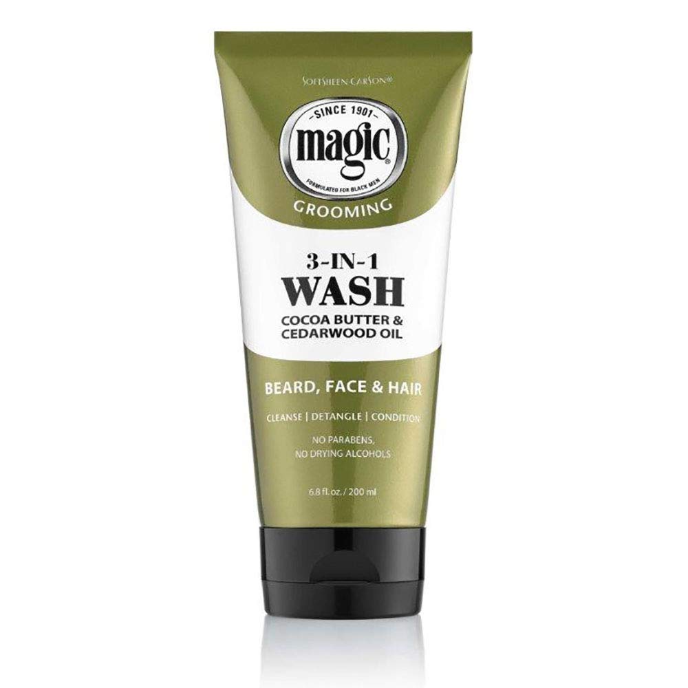 SoftSheen-Carson Magic Beard Wash 3 In 1 Cleanses and Conditions for Face, Beard and Hair, With Cocoa Butter and Shea Butter, 6.8 fluid ounces Beauty & Personal Care SoftSheen