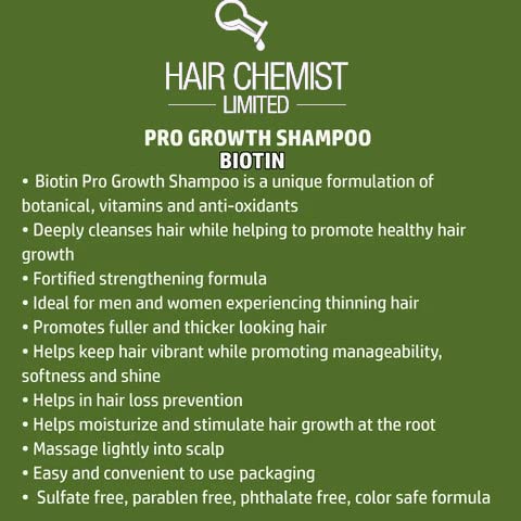 Hair Chemist Pro-Growth Shampoo & Conditioner Set with Biotin - Includes 33.8oz Shampoo & 33.8oz Conditioner Beauty & Personal Care Hair Chemist