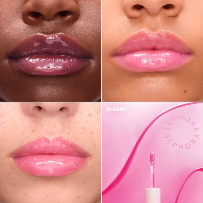SEPHORA COLLECTION Oil Infusion Hydrating Lip Oil - Cherry (rosy pink) 0.10 oz/3 ml Beauty and Personal Care SEPHORA