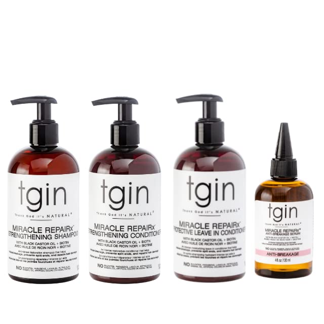 tgin The Growth Package: MRx Strengthening Shampoo and Conditioner, MRx Protective Leave In Conditioner, MRx Anti-Breakage Serum - Gift Set Beauty & Personal Care Thank God It's Natural