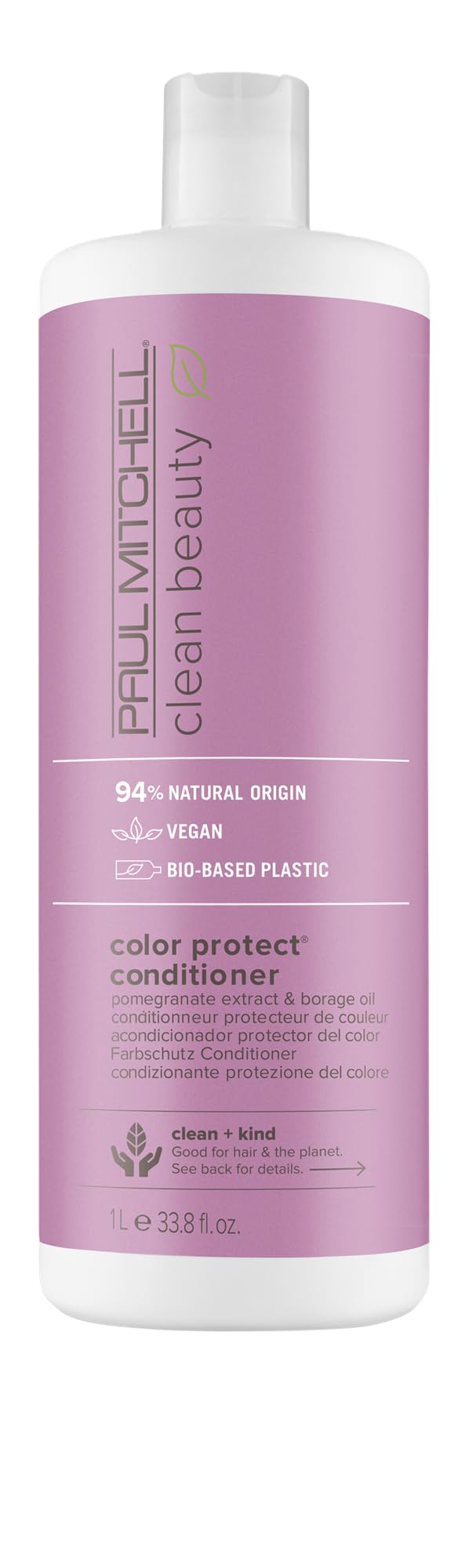 Paul Mitchell Clean Beauty Color Protect Conditioner, Replenishes, Extends Color Vibrancy, For Color-Treated Hair, 33.8 fl. oz.