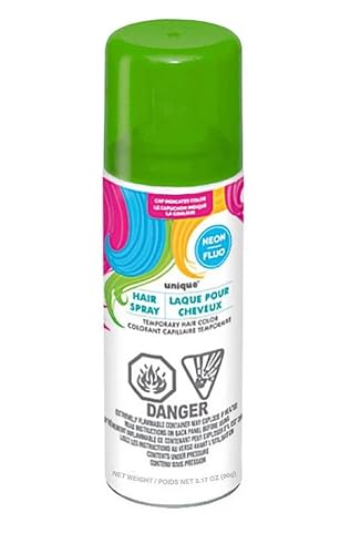 Green Neon Hair Spray - Perfect for Your Bold Standout Look & Special Events,- 3.17 fl oz (1 Pc) Beauty & Personal Care Unique
