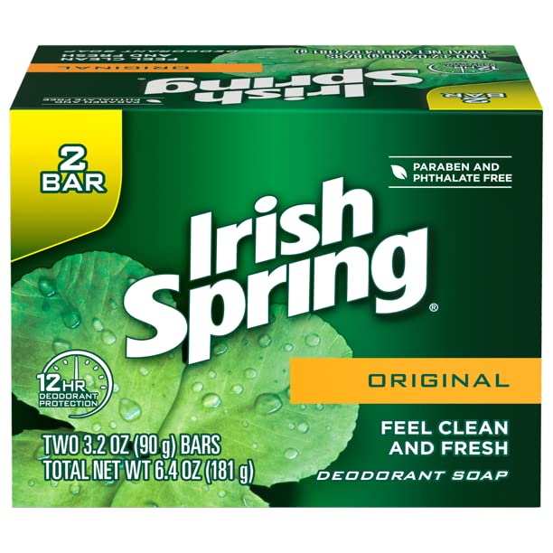 Irish Spring Original Deodorant Bar Soap, 3.20 oz bars, 2 ea Beauty & Personal Care Irish Spring