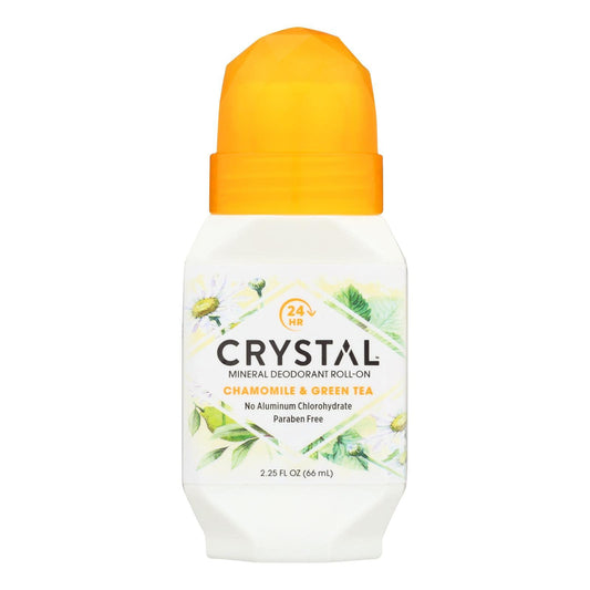 Crystal Essence Mineral Deodorant, Roll-On Chamomile and Green Tea, 2.25 Fl Oz (Pack of 1) (31661) Beauty and Personal Care Crystal Essence