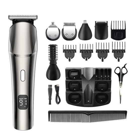 GLESVOWIO Multifunctional Men's Beard Trimmer Kit Electric Razor Shaver Professional Hair Clipper with Zero Gapped T-Blade Nose Ear Body for Men IPX6 Beauty and Personal Care GLESVOWIO