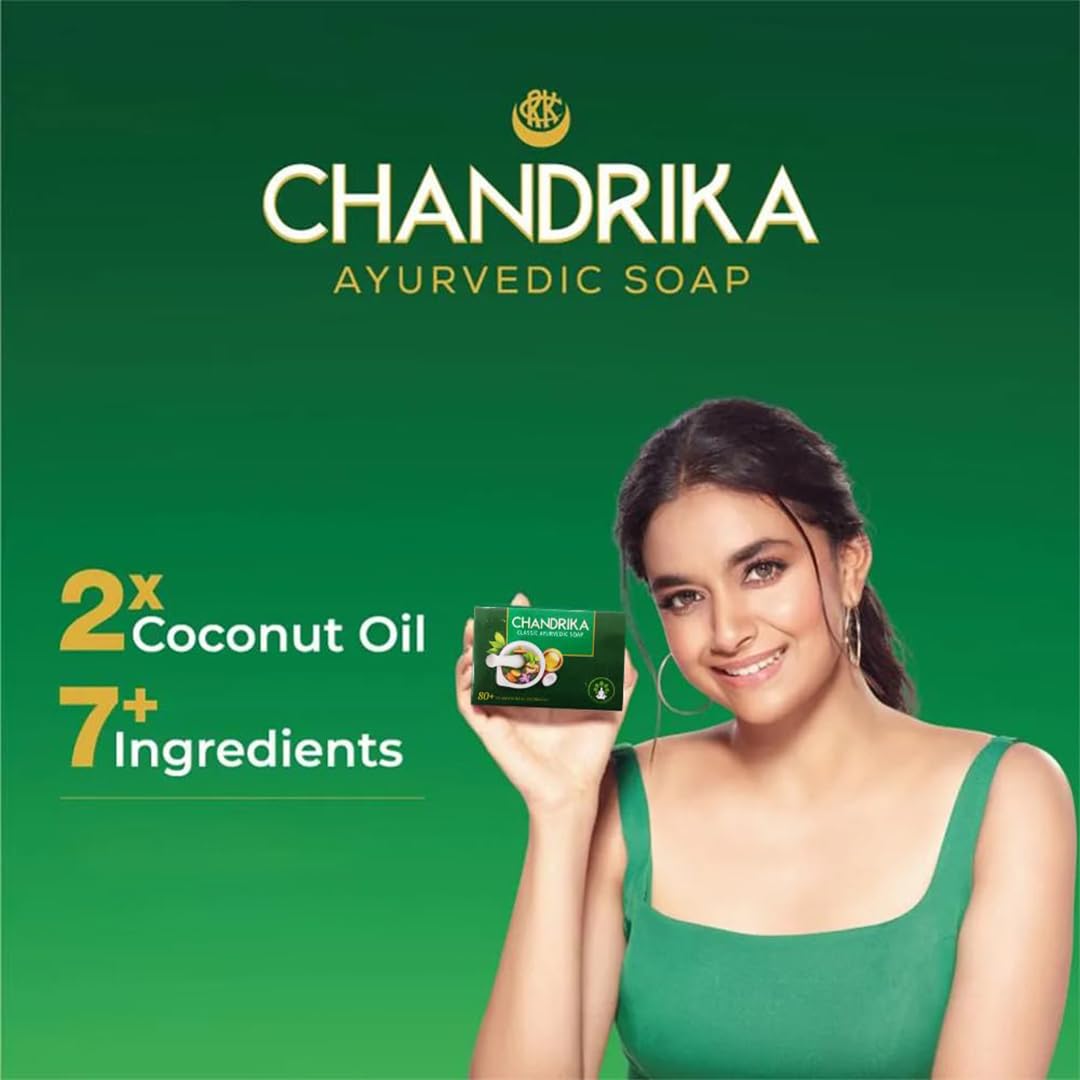 Chandrika Soap Ayurvedic Herbal And Vegetable Oil Soap - 2.64 Oz - Case Of 10 Beauty & Personal Care Chandrika