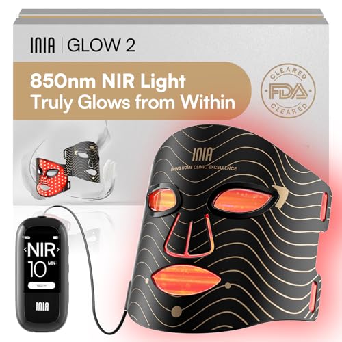 INIA Red Light Therapy Mask for Face, 850nm NIR, Red/Blue LED Light 4 Modes Beauty and Personal Care INIA Default Title