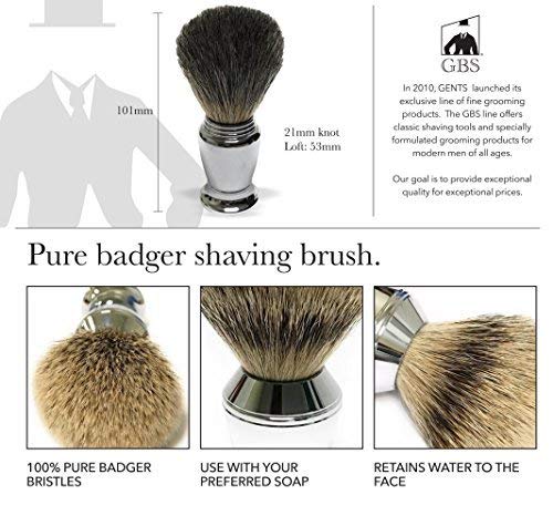 G.B.S Men Deluxe Travelling Kit, Butterfly Double Edge Safety Razor, Chrome Shaving Brush, Soap Bowl, Natural Shaving Soap with Alum Block and Mesh Beauty and Personal Care G.B.S