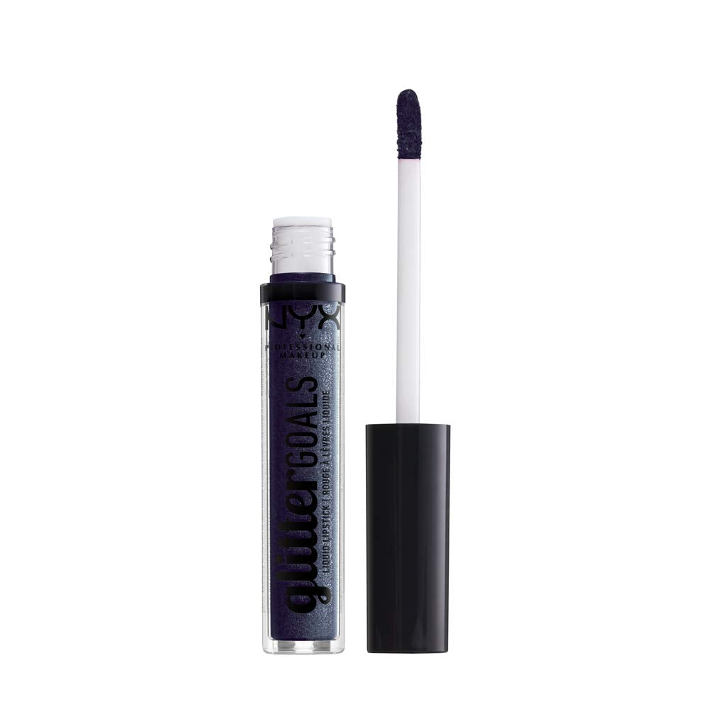 NYX PROFESSIONAL MAKEUP Glitter Goals Liquid Lipstick - Oil Spill (Black With Blue And Purple Glitter) Beauty & Personal Care NYX PROFESSIONAL MAKEUP