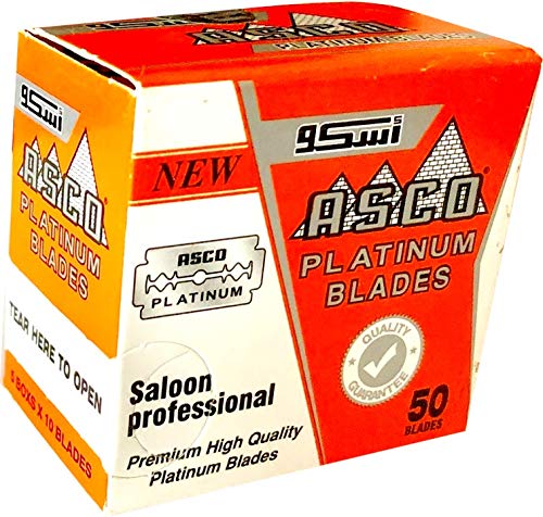 Asco Platinum Double Edge Safety Razor Blades, 50 blades (5x10) Beauty and Personal Care LORD
