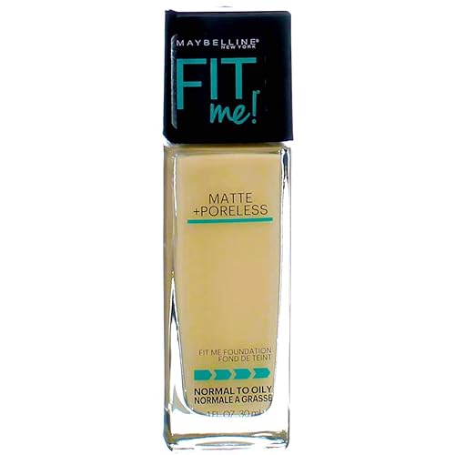 Maybelline New York Fit Me! Matte + Poreless Foundation, Porcelain [110] 1 oz (Pack of 3) Beauty & Personal Care MAYBELLINE