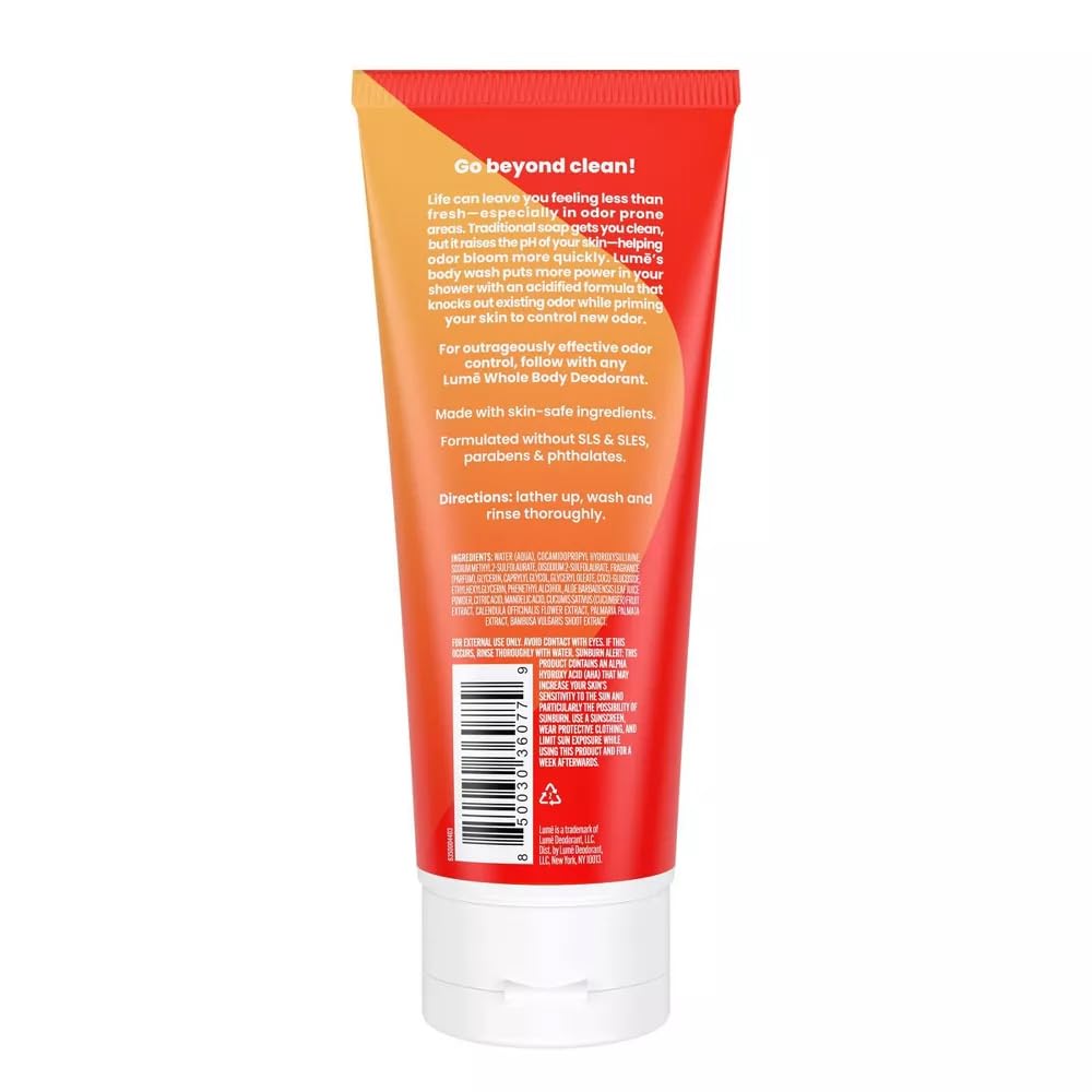 Lume Acidified Body Wash Tube Tangerine, 7 fl oz Beauty & Personal Care Lume