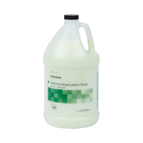McKesson Antimicrobial Lotion Hand Soap with Aloe, 1 Gallon Refill Bottle [Pack of 1] - Herbal Scent, Keeps Hands Clean and Moisturized, Medical-Grade Beauty & Personal Care McKesson