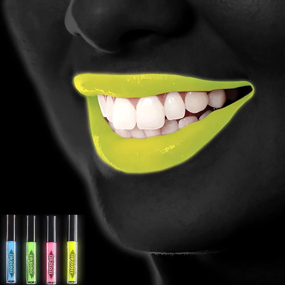 The Dreidel Company Glow in The Dark Lip Gloss, 4 Assorted Color Sticks, 4.25" Inches Beauty & Personal Care The Dreidel Company