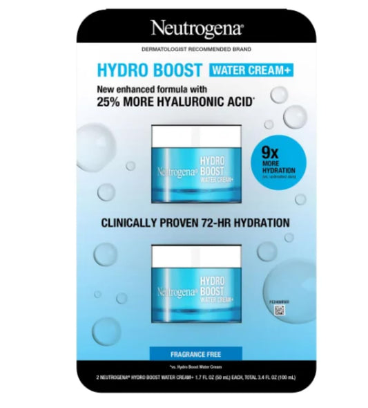 Neutrogena Hydro Boost Water Cream Moisturizer, Enhanced Formula with 25% More Hyaluronic Acid, Fragrance-Free, Clinically Proven 72-Hour Hydration Beauty & Personal Care Neutrogena