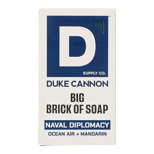 Duke Cannon Naval Diplomacy Big Brick of Soap - Ocean Air and Mandarin Scent - 10oz Bar Soap for Men Long -Lasting - Triple-Milled - Moisturizing Beauty & Personal Care Duke Cannon Supply Co.