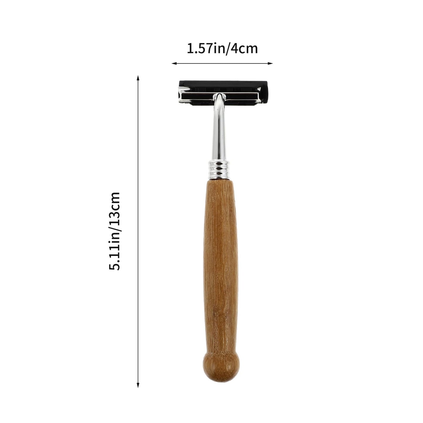 Hemoton Manual Beard Razors Bamboo Handle Double-Edged Safety Shavers Stainless Steel Blades Lightweight Travel Shaving Tools for Men Grooming Beauty and Personal Care Hemoton
