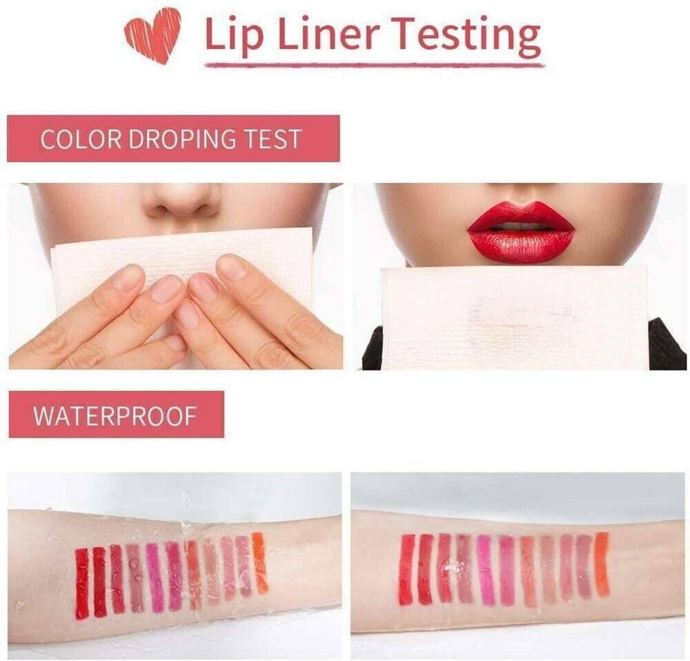 THE PERFECT PART Lip Liner - 12Pcs Lip Liner Set, Long Lasting & Waterproof Lip Stain for Women, 2 in 1 Lip Liner & Eye Liner Pencil, Matte Smooth Beauty & Personal Care THE PERFECT PART