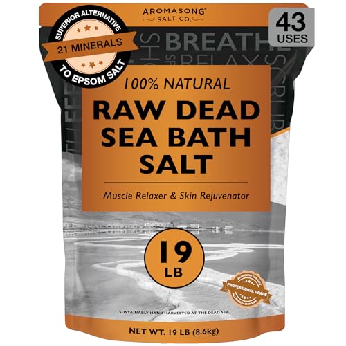 Aromasong Raw Dead Sea Bath Salt - Minimally Cleaned, Contains More Dead Sea Minerals Including Dead Sea Mud - 100% Pure & Natural Dead Sea Salts Beauty & Personal Care Aromasong