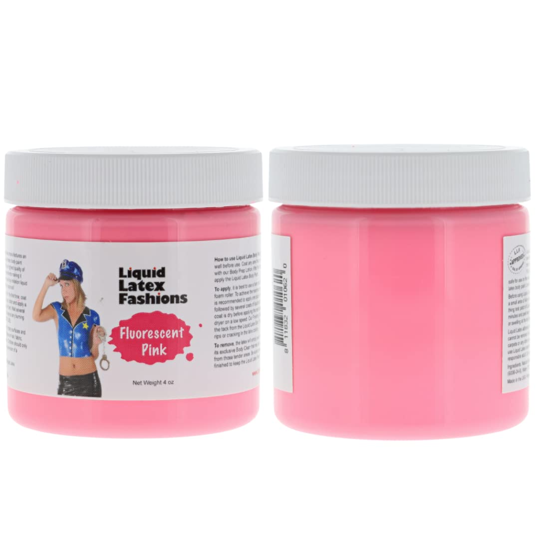 Fluorescent Pink 4 Oz - Liquid Latex Body Paint, Ammonia Free No Odor, Easy On and Off, Cosplay Makeup, Creates Professional Monster, Zombie Arts Beauty & Personal Care Liquid Latex Fashions