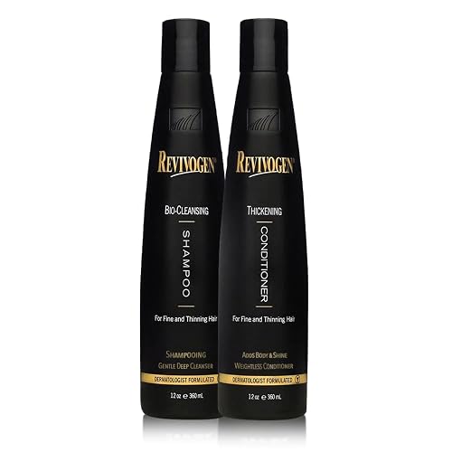 Revivogen MD Bio Cleansing Shampoo & Thickening Conditioner Duo Set for fine, thinning hair create volume, cleanse DHT, nourish scalp for healthier Beauty & Personal Care Revivogen