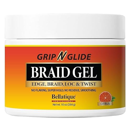 BELLATIQUE GRIP N GLIDE Braiding Gel Maximum Hold for LOC & Twist - No Flaking, No Whitening, Fast Drying, High Shine, Cool & Refreshing, Long Lasting Beauty & Personal Care BELLATIQUE