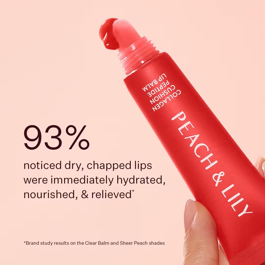 Peach & Lily Collagen Cushion Peptide Cherry Crush Lip Balm Beauty & Personal Care Peach & Lily